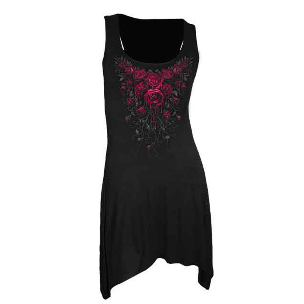 Spiral - BLOOD ROSE Long top - Black